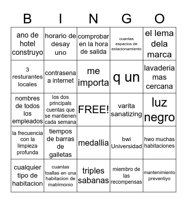 bingo hospitaldad Bingo Card