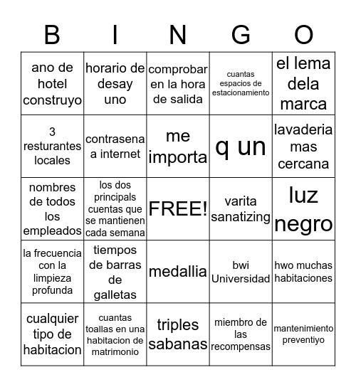 bingo hospitaldad Bingo Card