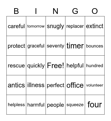 Lesson 14 Bingo Card