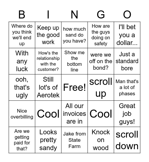 Harper's Bingo Game Bingo Card