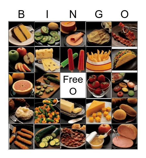 Food Picture Bingo Card