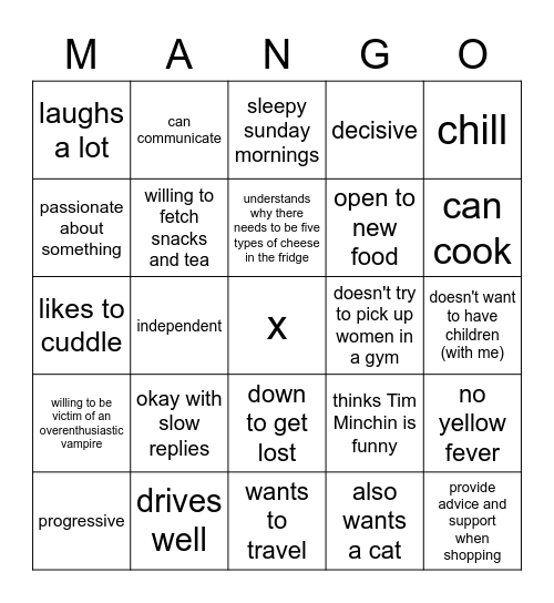 elle's list Bingo Card