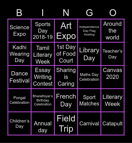 Bingo Party Bingo Card