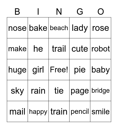 Flora's Bingo Game Bingo Card