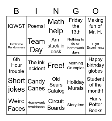 Hooks Advisory Bingo Card