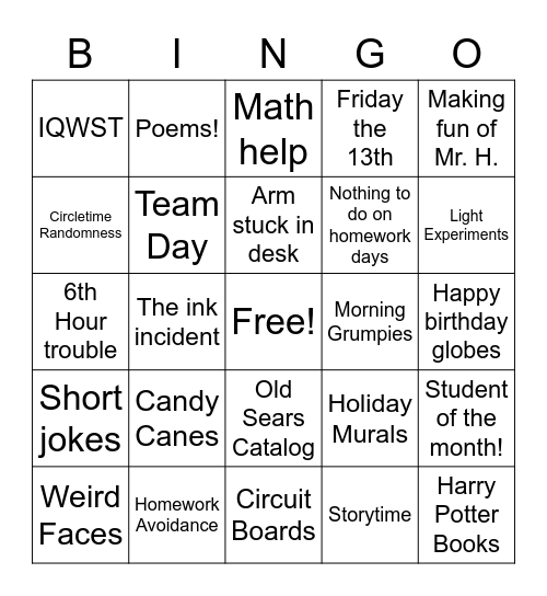 Hooks Advisory Bingo Card