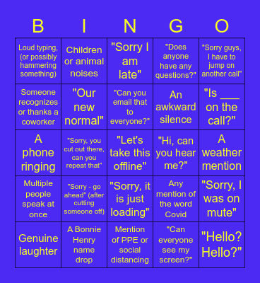 Conference Call Bingo - HR FBC Bingo Card