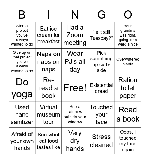 Quarantine Bingo Round 2 Bingo Card