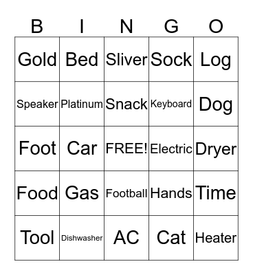 Service Guard Bingo Card