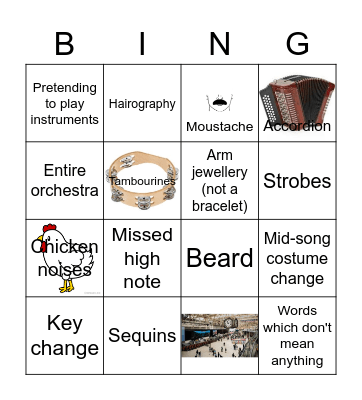 Eurovision Come Together (best of) Bingo Card