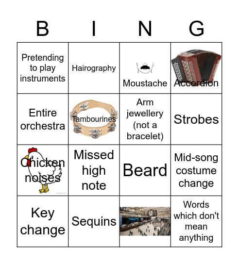 Eurovision Come Together (best of) Bingo Card