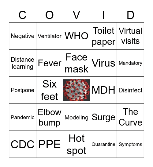 Covid Bingo Card