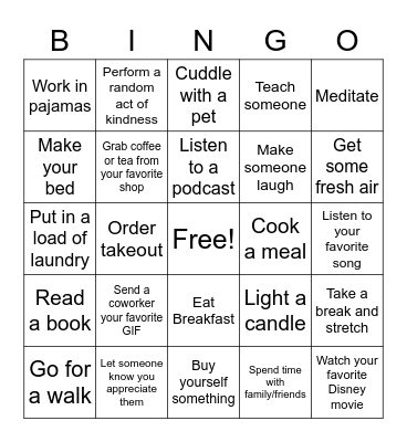 Employee Appreciation BINGO Card