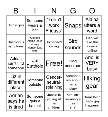 Staff Meeting Bingo SHARON DONT SHARE Bingo Card