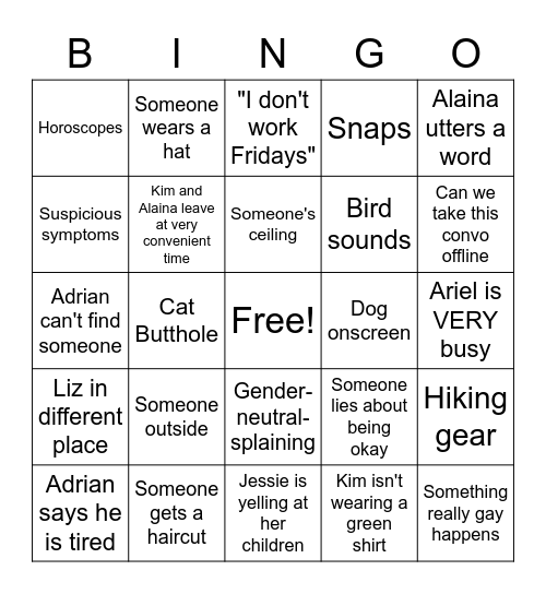 Staff Meeting Bingo SHARON DONT SHARE Bingo Card