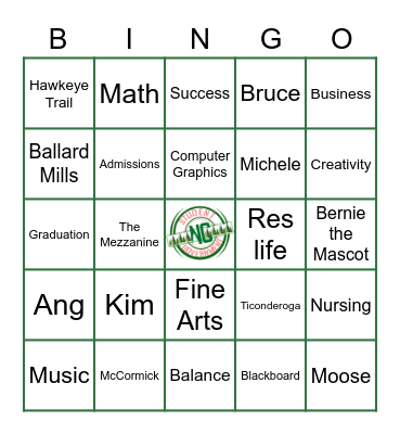 NCCC Grad Bingo Card