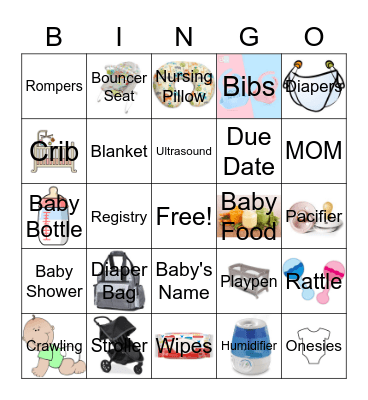 VIRTUAL BABY SHOWER Bingo Card