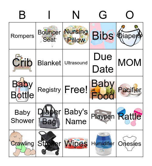 VIRTUAL BABY SHOWER Bingo Card