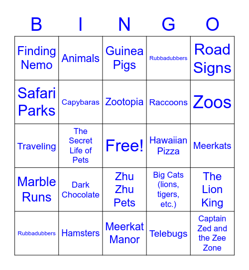 Alex Roman's How Alike are We? Bingo Card