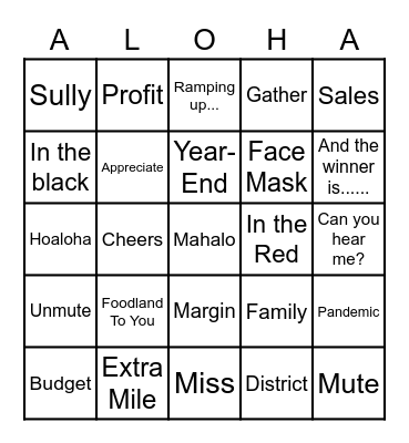 FOODLAND KAULELE Bingo Card