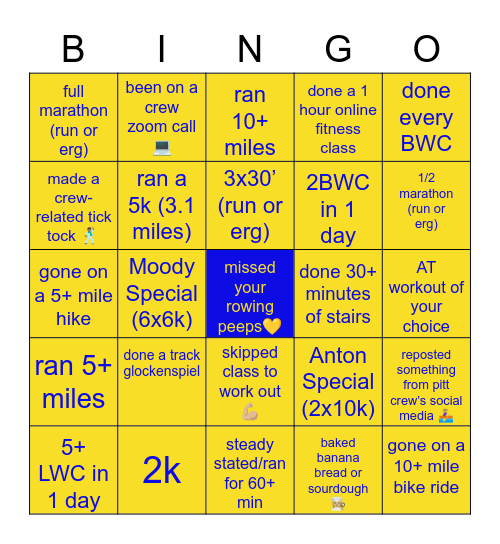 Quarantine Cup Bingo Card