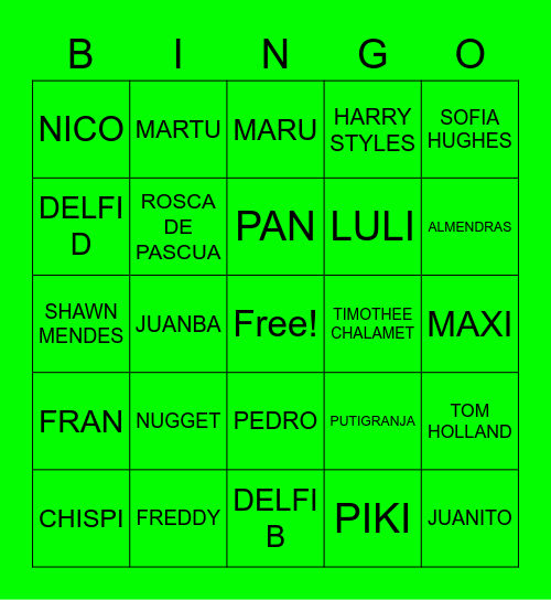 PUTIGRANJA Bingo Card