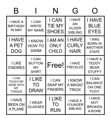 Meghan's Get-To-Know-You Birthday Bingo Card