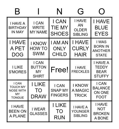 Meghan's Get-To-Know-You Birthday Bingo Card