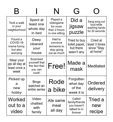 Practicum Party Bingo Card
