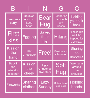 Fluff Bingo Card