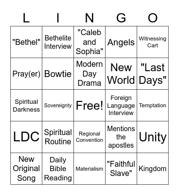 JW Game Night 5 [vss] Bingo Card