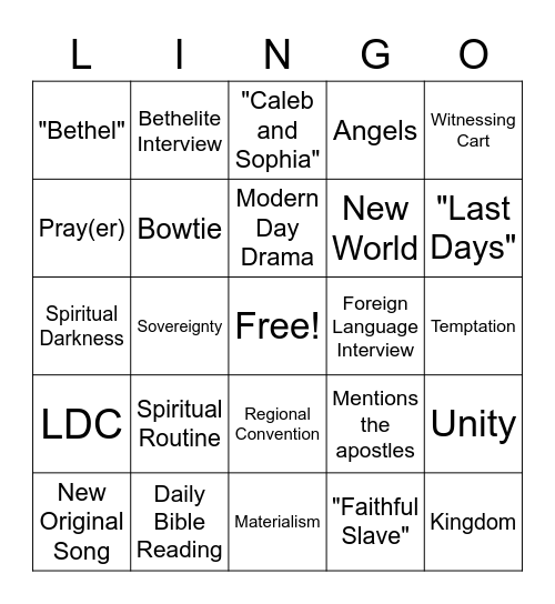 JW Game Night 5 [vss] Bingo Card