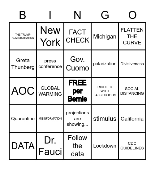 NPR KEY WORD BINGO Card