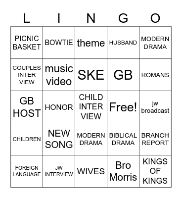 JW Game Night 11 [vss] Bingo Card