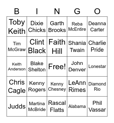 County Bingo Card