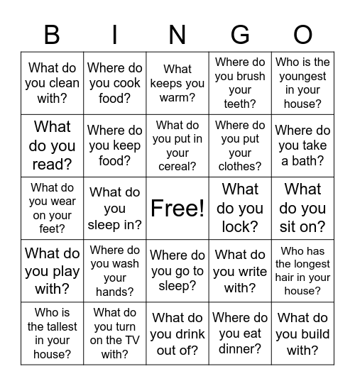 Wh-? Bingo Card