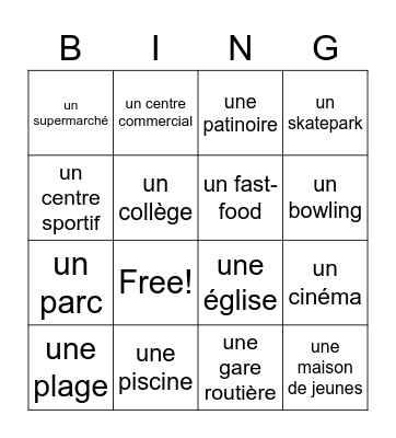 En ville - 1K Bingo Card