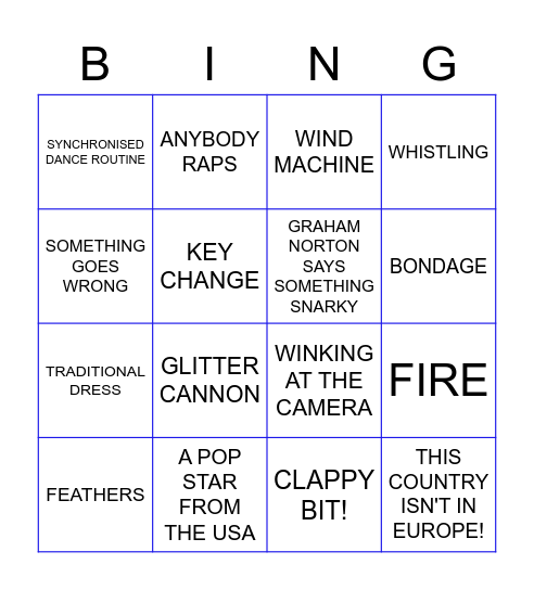 Eurovision 2020! Bingo Card