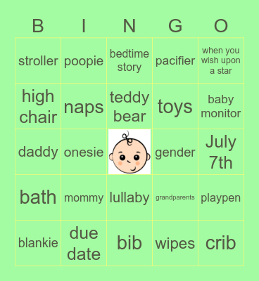 Baby Esgro Bingo! Bingo Card