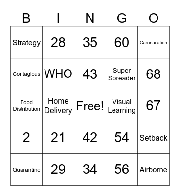 Number Bingo 1-75 Bingo Card