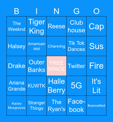 POP CULTURE Bingo Card