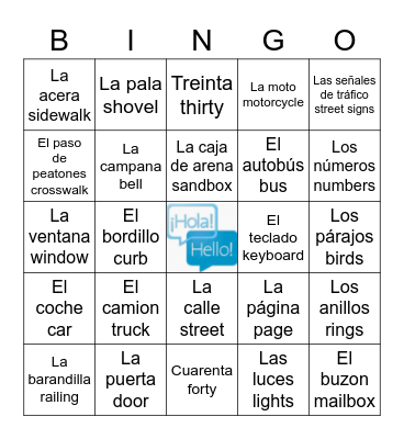 INTERCAMBIO Bingo Card