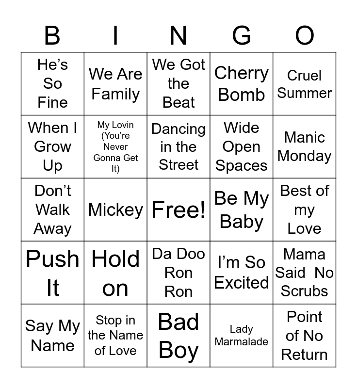 Round 2 Bingo Card