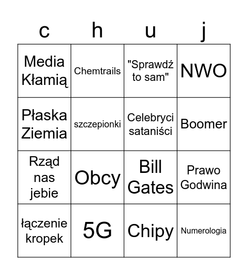 Bingo Foliarskie Bingo Card