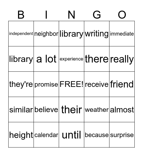 Friday Bingo! Bingo Card
