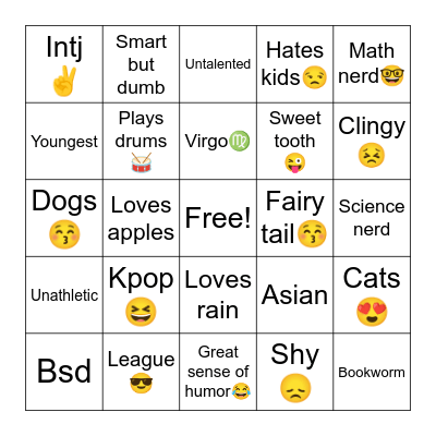 How Similar are you to RIN! Bingo Card