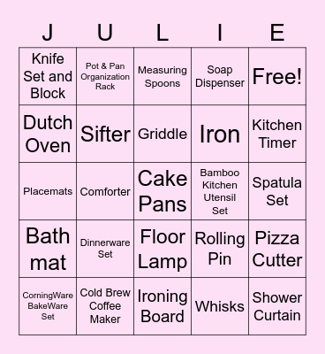 Bridal Bingo! Bingo Card