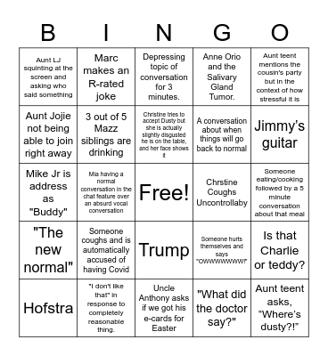 5-17 Zoom Call Bingo Card