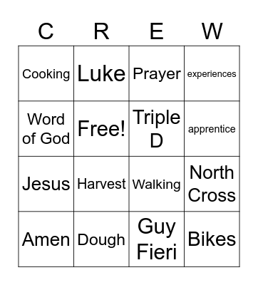 Kid Crew Bingo Card