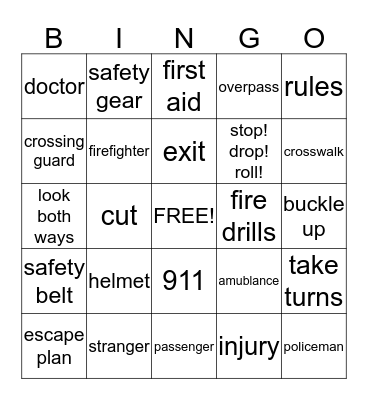 safety Bingo Card